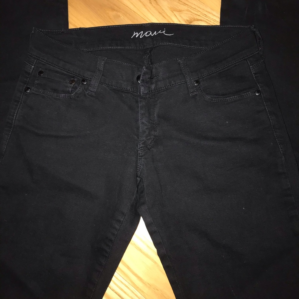 Mavi low-rise black jeans